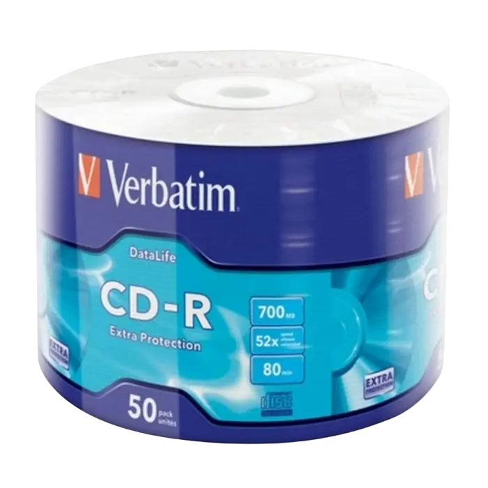 CD-R Printable 50*Cake, Verbatim, 700MB, 52x, AZO PRO, Printable NO ID Brand; 43745