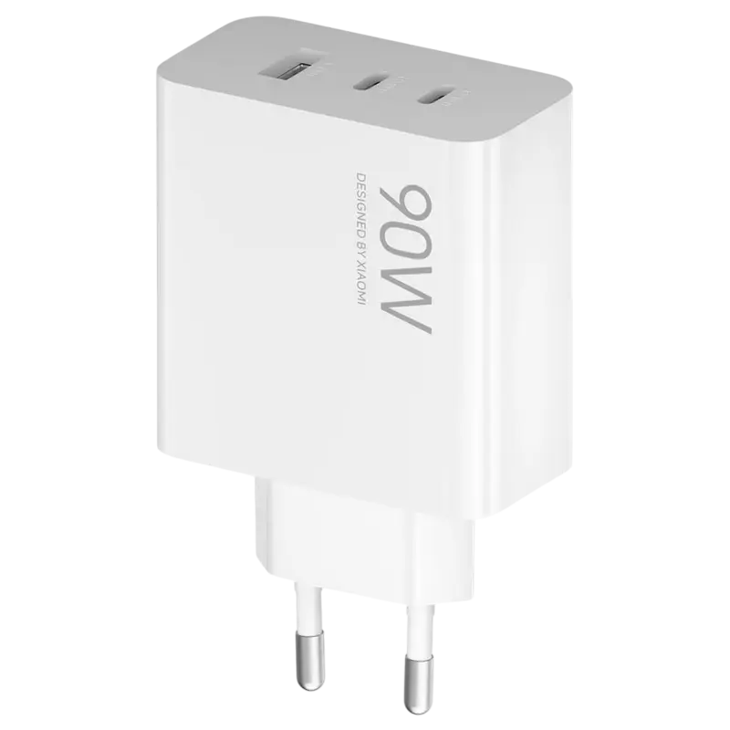 Xiaomi Charger 90W HyperCharge Power Adapter, (3- Port) EU, White
