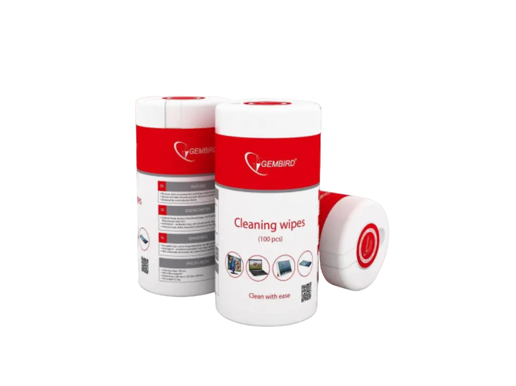 Cleaning wipes for office equipment Gembird "CK-WW100-01", Tube 100 pcs. NOT for screens.