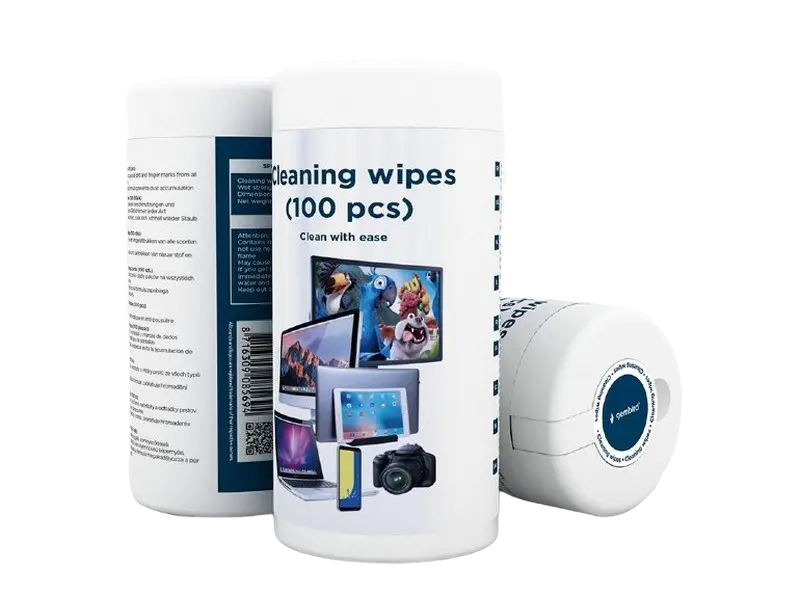 Cleaning wipes for screens with Alcohol Gembird "CK-AWW100-01", Tube 100 pcs.