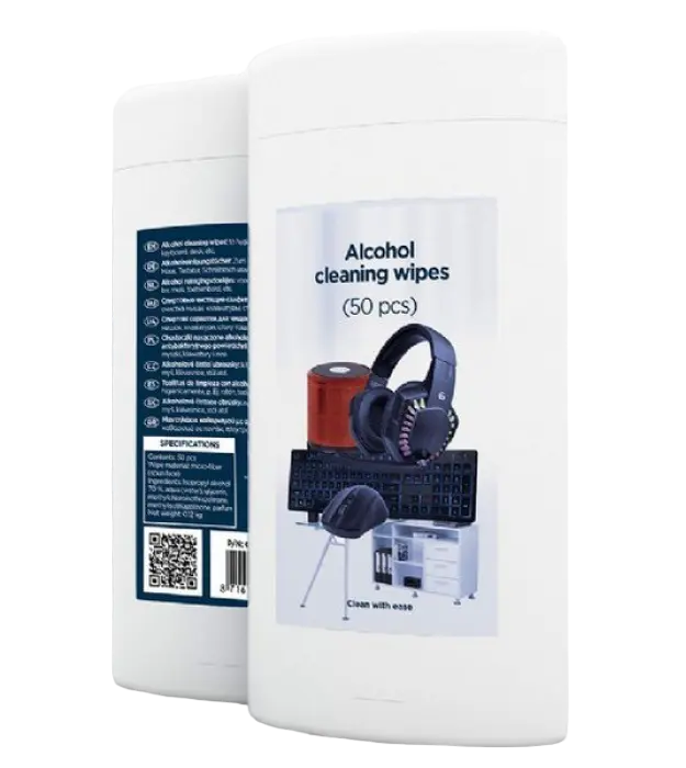 Cleaning wipes for screens with Alcohol Gembird "CK-AWW50-01", Tube 50 pcs.