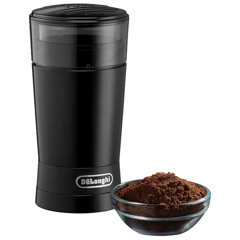 Rasnita de cafea DeLonghi KG200 Negru, vedere laterală