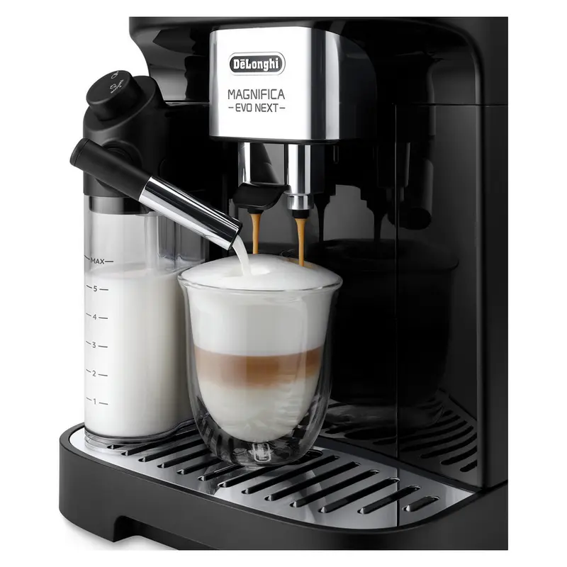 Espressor automat DeLonghi ECAM 310.60.B negru, vedere laterală