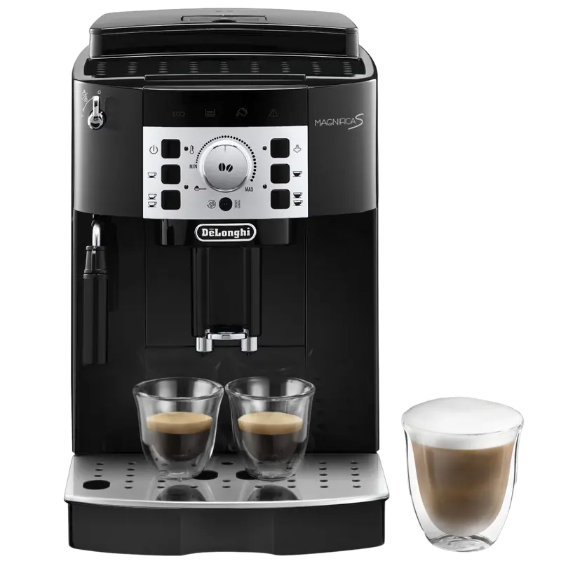 Espressor automat DeLonghi ECAM22.110B, negru, vedere laterală