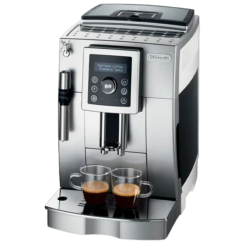 Espressor automat DeLonghi ECAM23.420.SW cu rasnita si afisaj, vedere laterală