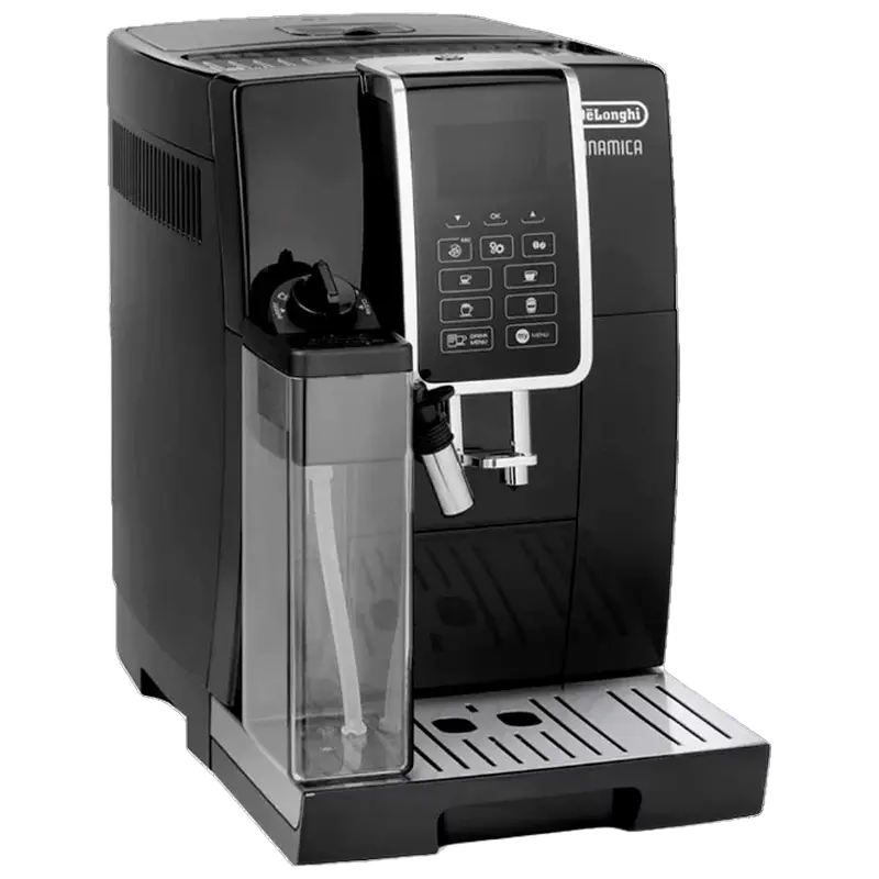 Espressor automat DeLonghi ECAM350.55B Dinamica 15 bar Negru, vedere laterală