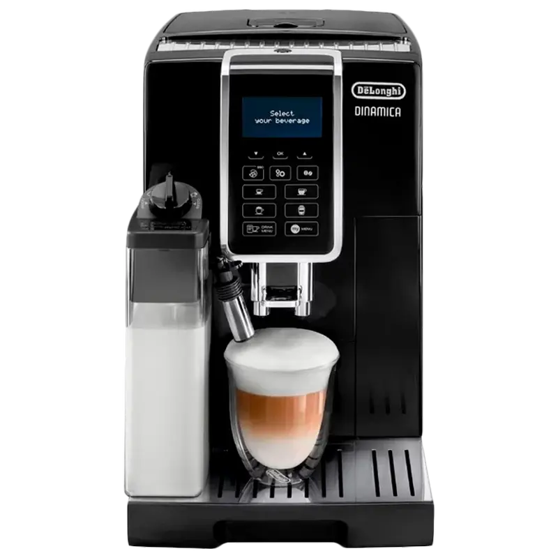Espressor automat DeLonghi ECAM350.55B Dinamica 15 bar Negru, detaliu interfață