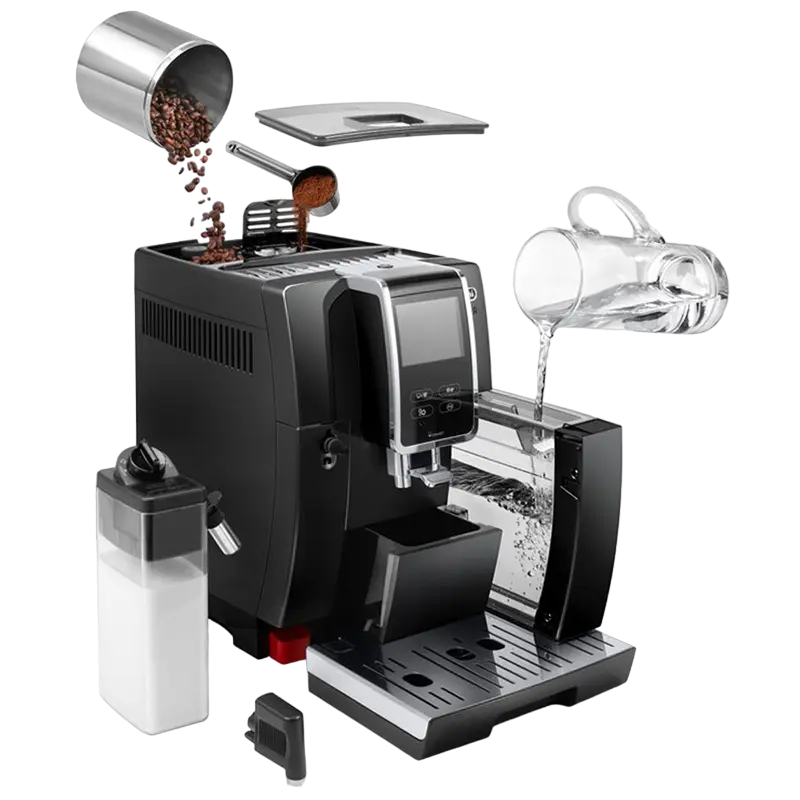 Espressor automat DeLonghi ECAM370.85.B cu rasnita si cappuccinatore automat, detaliu interfață