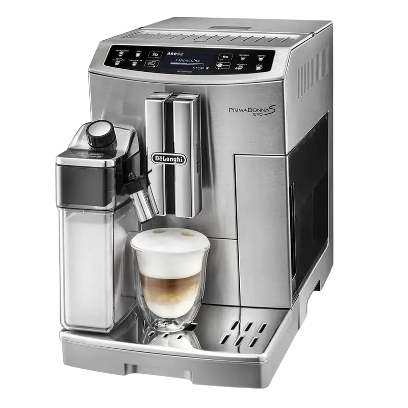 Espressor automat DeLonghi ECAM510.55.M 1450W 19 bar cu 13 programe, vedere laterală