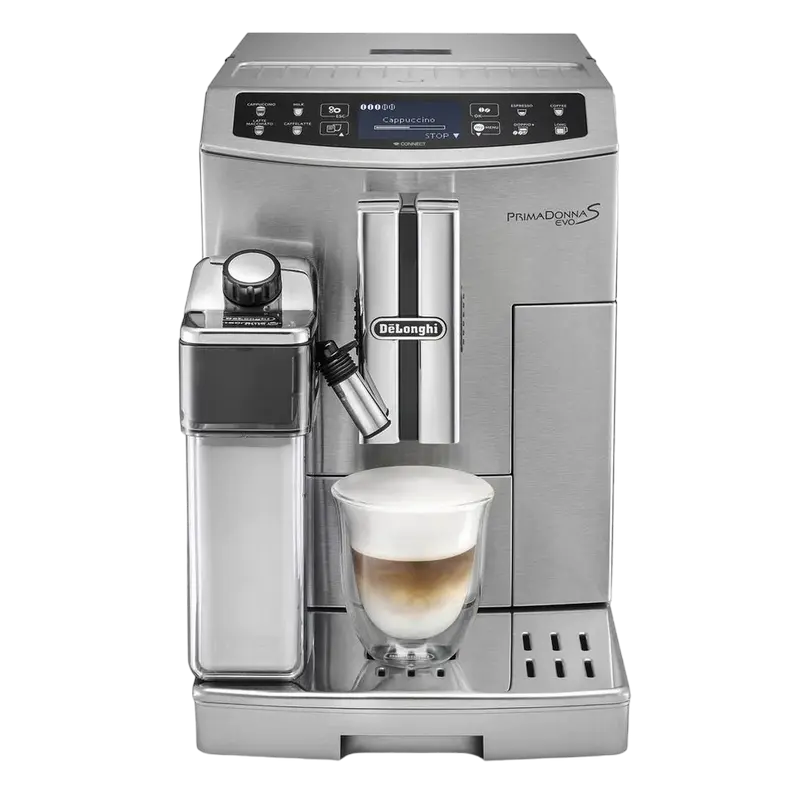 Espressor automat DeLonghi ECAM510.55.M 1450W 19 bar cu 13 programe, vedere posterioară