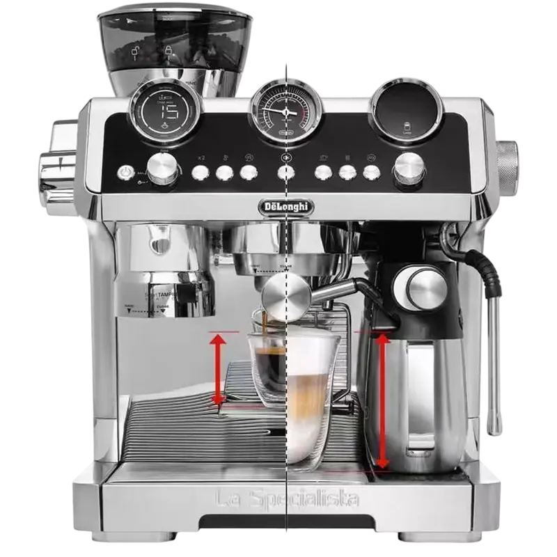 Espressor automat DeLonghi EC 9865.M inox 19 bar cu rasnita, vedere alternativă