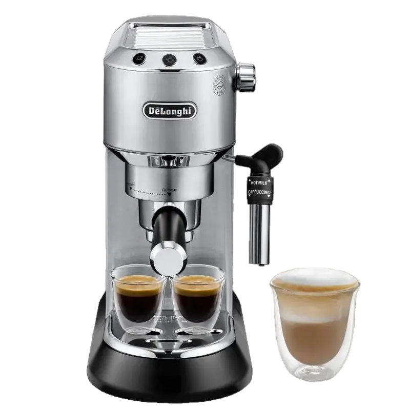 Espressor manual DeLonghi EC685M Dedica, argintiu, detaliu interfață
