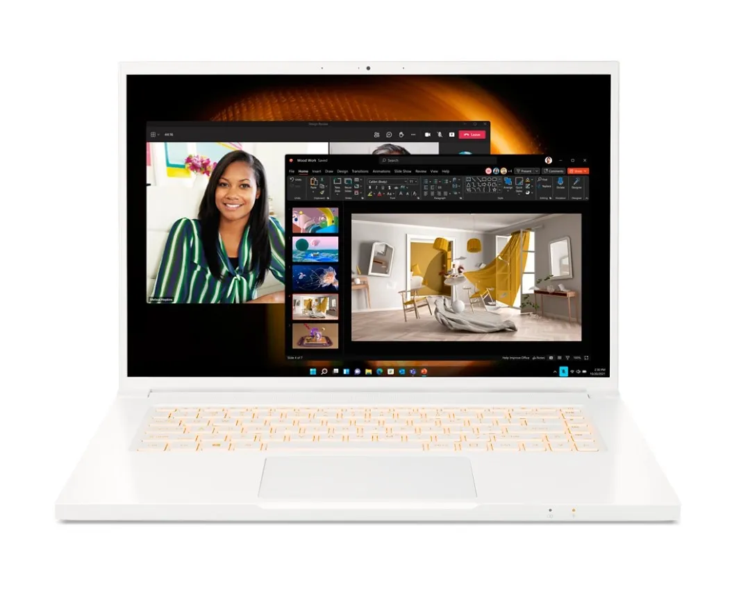 ACER ConceptD 3 Pro The White+Win11P 16.0” IPS WUXGA 400 nits sRGB 100% DDR4 RAM, 1024GB PCIe NVMe SSD, NVIDIA Quadro T1200 4GB GDDR6, WiFi6-AX/BT5.1, FPS, CR, 3cell, HD cam, EN/RU/UA, Backlit, W11P, 1.7kg)