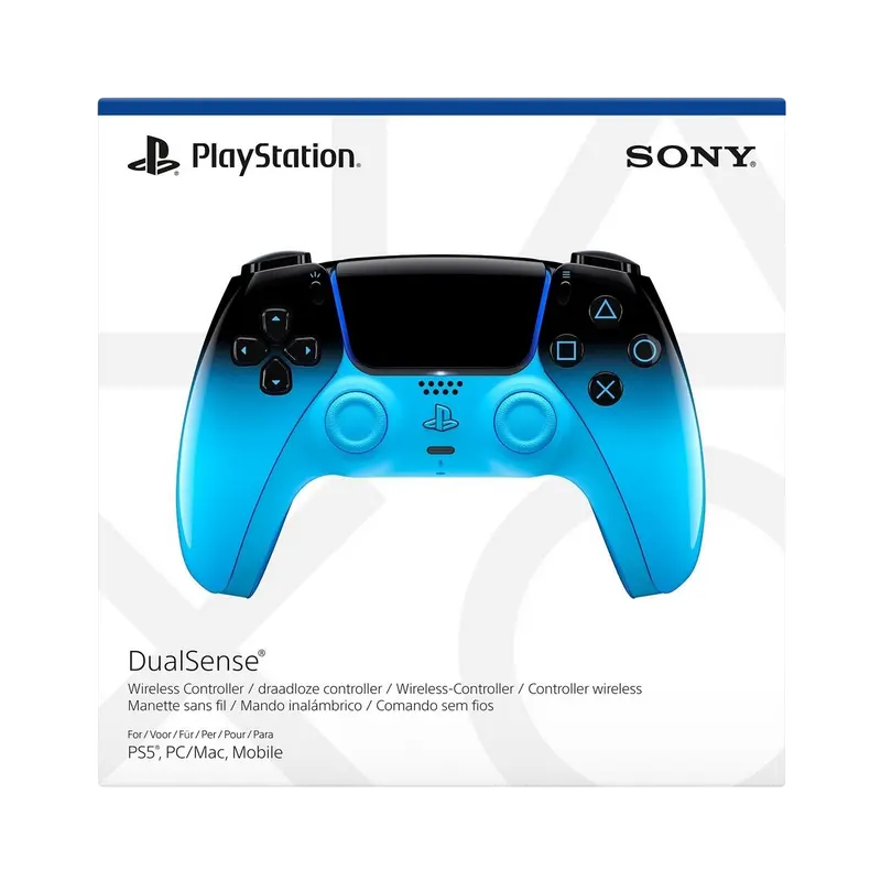 Controller wireless Sony DualSense PS5 Rhythm Blue, vedere posterioară