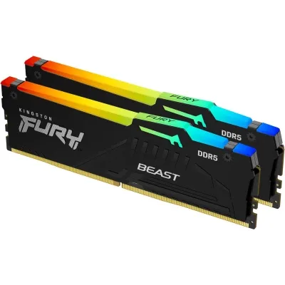 Kingston DDR5 2x16GB/6000 Fury Beast RGB Black, vedere laterală