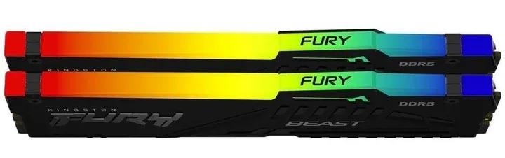 Kingston Fury DDR5 32GB (2x16) 6400MHz Beast RGB EXPO, vedere laterală