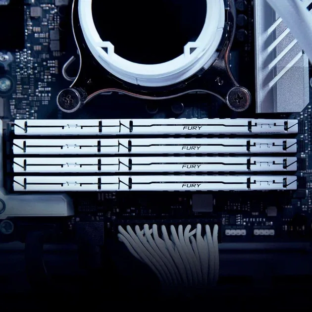 Kingston Fury DDR5 32GB 6400MHz Beast White EXPO (KF564C32BWE-32), vedere laterală