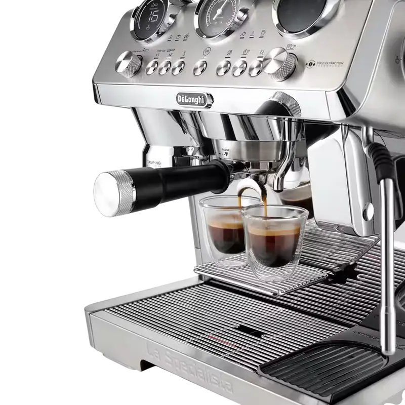 DeLonghi EC 9885.M espressor 1450W cu carcasa metalica, detaliu interfață