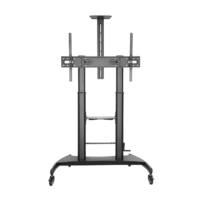 Display/TV Mount Stand Gembird TVS-100T-02, 60-100"; Black, VESA; max 100kg, Height adjustable TV fl