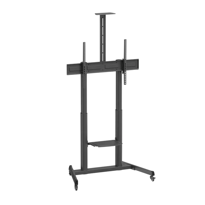 Display/TV Mount Stand Gembird TVS-100T-03, 60-100"; Black, VESA; max 120kg, TV floor stand with cas