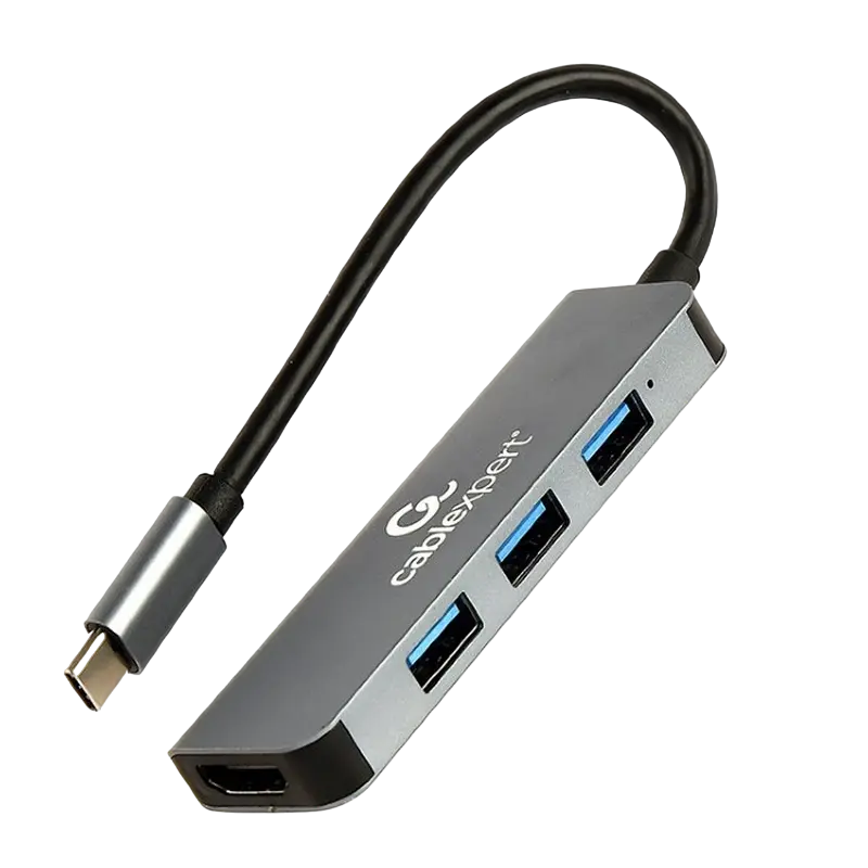 Docking Station Gembird A-CM-COMBO2-01, 3xUSB 3.2, HDMI, Metal housing