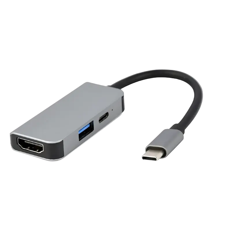 Docking Station Gembird A-CM-COMBO3-02, USB3.1, USB-C, HDMI, PD 87W, Metal housing