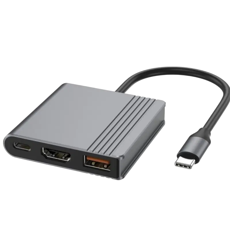 Docking Station Gembird A-CM-COMBO3-05, USB3.1, USB-C, 4K@60Hz HDMI, PD 90W, Metal housing