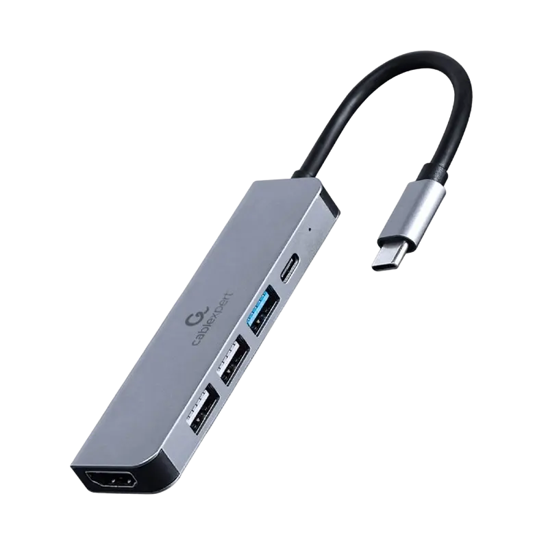 Docking Station Gembird A-CM-COMBO5-03, USB3.1, USB-C, 2xUSB2.0, HDMI, PD 87W, Aluminium