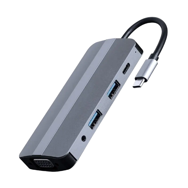 Docking Station Gembird A-CM-COMBO8-02, USB3.1, USB-C, USB2.0, HDMI, VGA, 3.5mm, SD, MicroSD, PD 87W