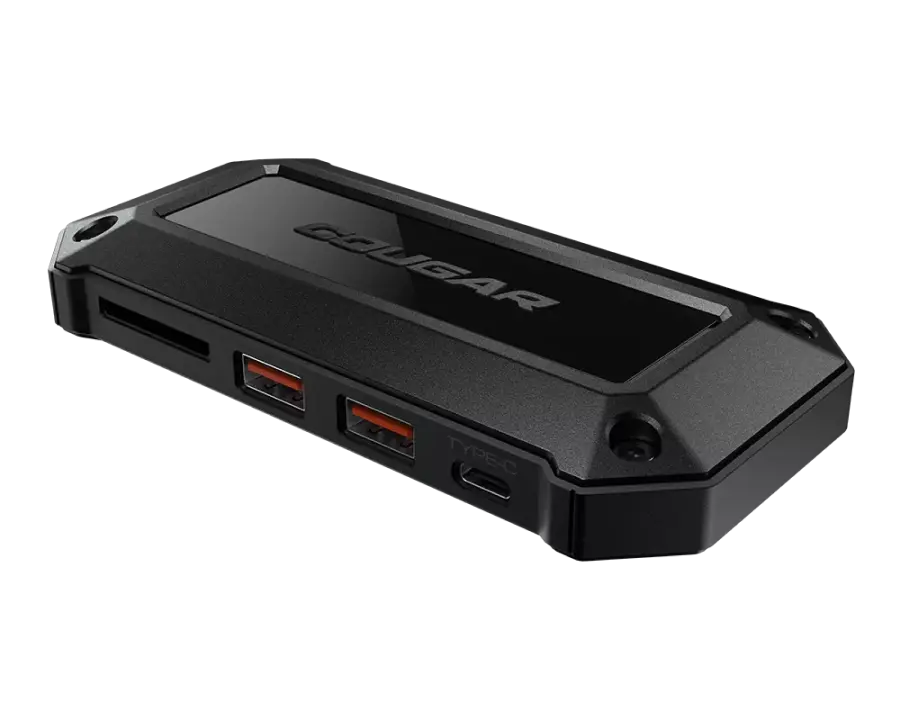 Docking Station Cougar DH07, USB-C, 2xUSB3.1, 2xHDMI, SD, PD 90W, Aluminum, Black