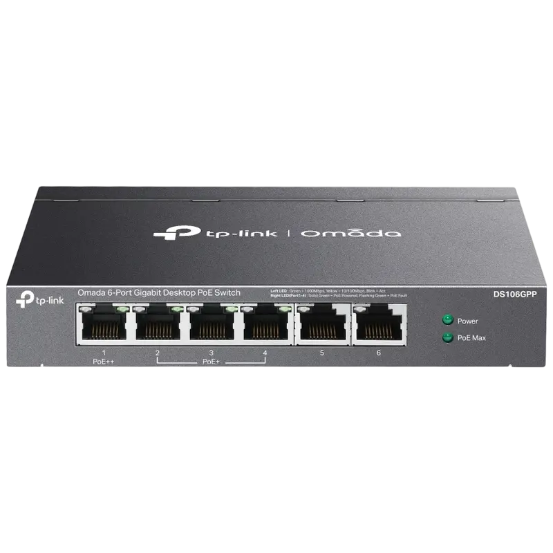 TP-LINK DS106GPP PoE 64W 6 porturi