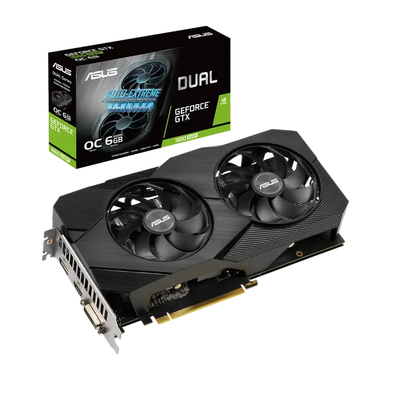 ASUS GTX1660 SUPER 6GB GDDR6 Dual EVO OC (DUAL-GTX1660S-O6G-EVO)