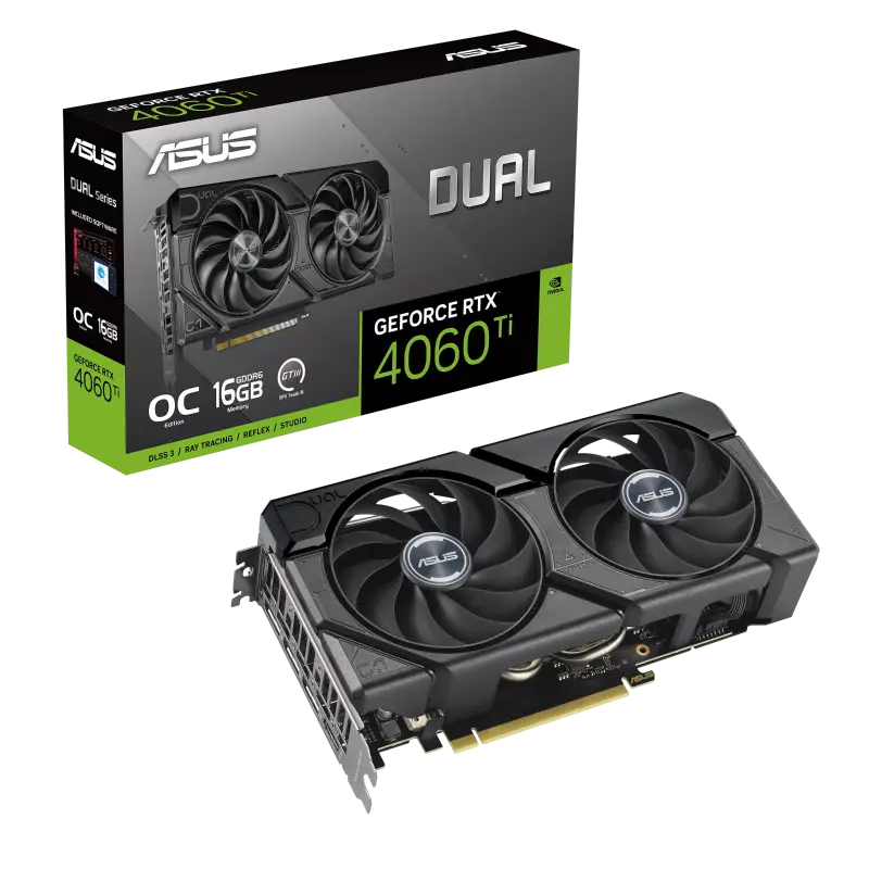 ASUS RTX4060Ti 16GB GDDR6 Dual OC (DUAL-RTX4060TI-O16G-EVO)