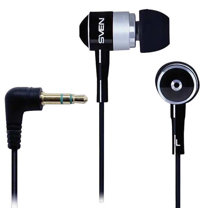 Earphones SVEN E-10 BK / SEB 10 BK - Silver-Black