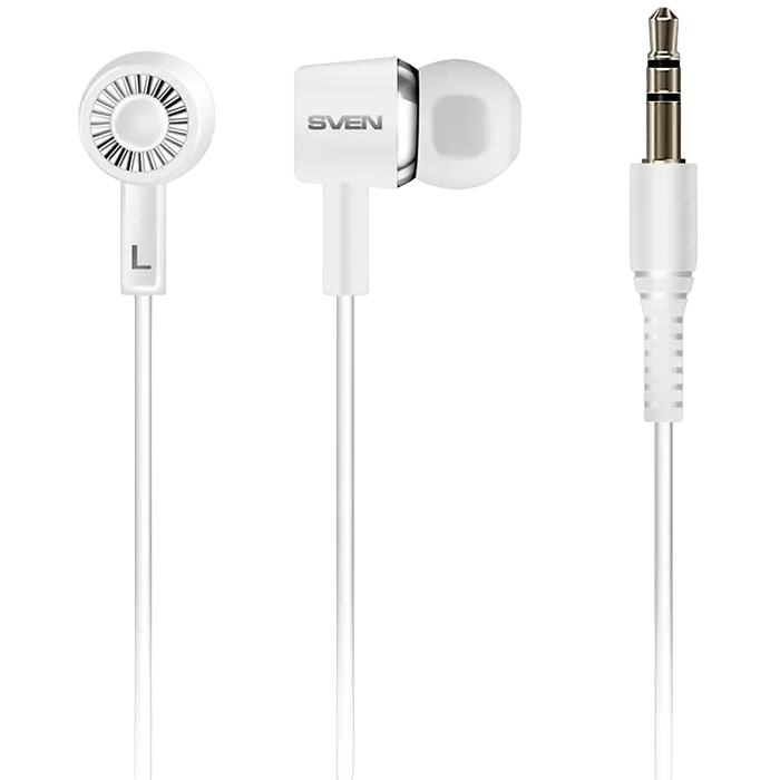 Earphones SVEN E-110, White, 3pin 3.5mm mini-jack, cable 1.2m
