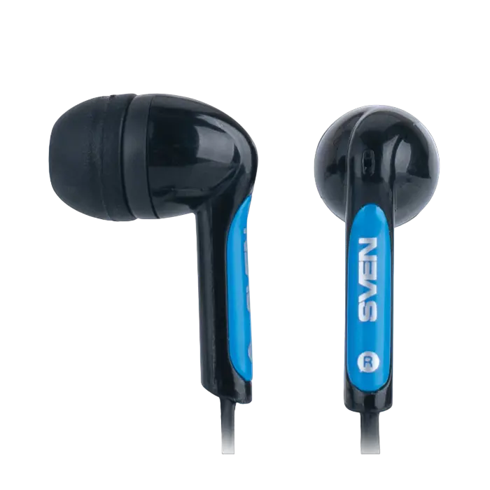 Earphones SVEN E-135 Black/Blue, 3pin L-3.5mm mini-jack