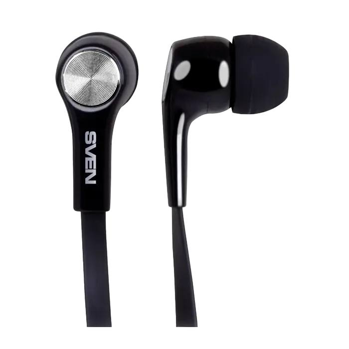Earphones SVEN E-210M, Black, with Microphone, 4pin 3.5mm mini-jack, cable 1.2m