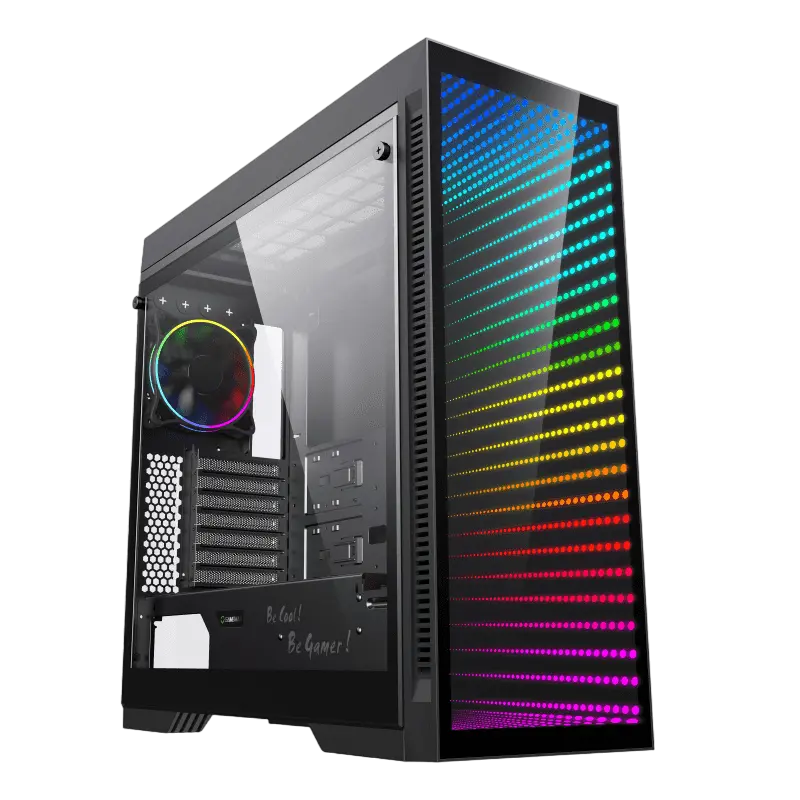 Case EATX GAMEMAX Abyss TR, w/o PSU, 0,8mm, 1x120mm ARGB fan, Front ARGB Infinity Mirror, TG, 2xUSB3