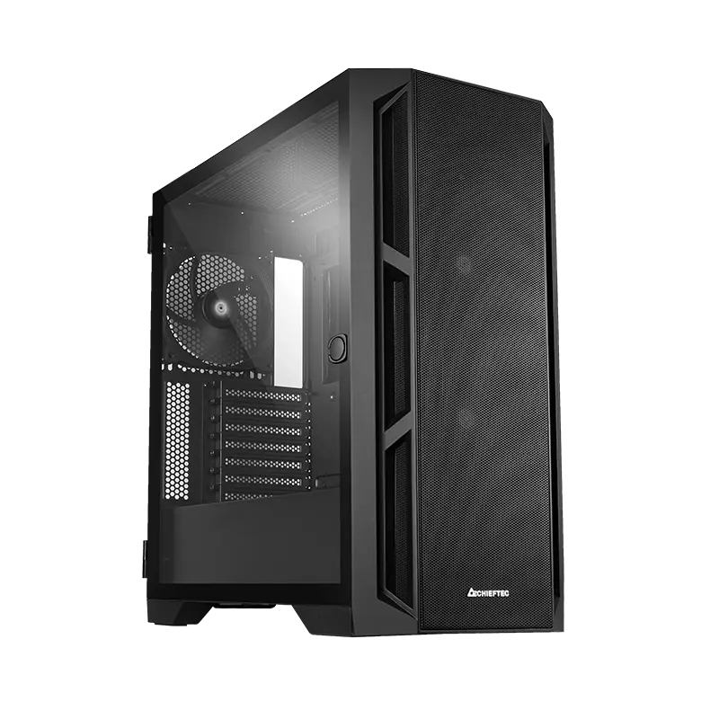 Case EATX Chieftec APEX AIR, w/o PSU, 0.6mm, 3x140mm PWM, Front Mesh, Tempered Glass, 2xUSB3.0, 1xUS