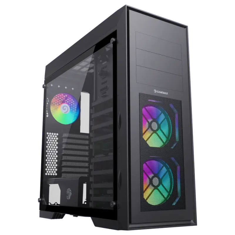 Case EATX GAMEMAX MASTER 2 BK, w/o PSU, 0,8mm, 4x120mm, Fan Controller, Tempered Glass, Dust Filter