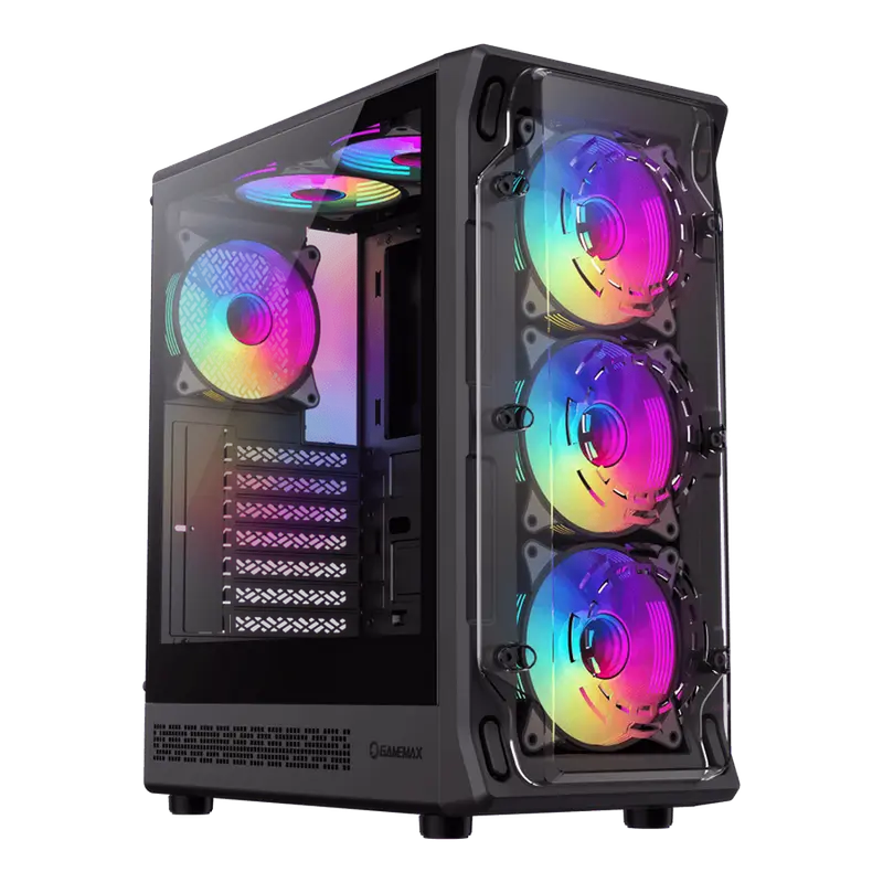 Case EATX GAMEMAX Starlight 2 AB, w/o PSU, 0.4mm, 6x120mm ARGB, Front Acrylic,Transparent panel, 1xU
