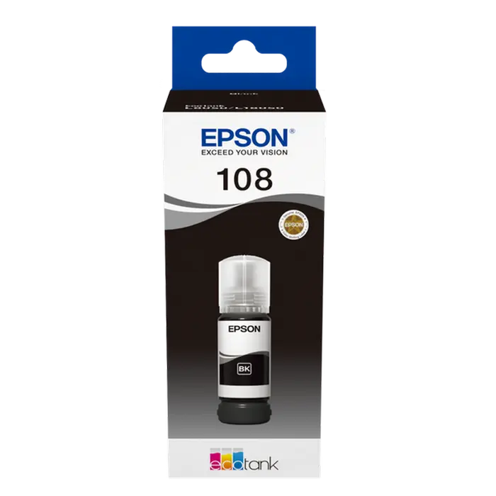 Ink Epson C13T09C14A, 108 EcoTank Black ink bottle
