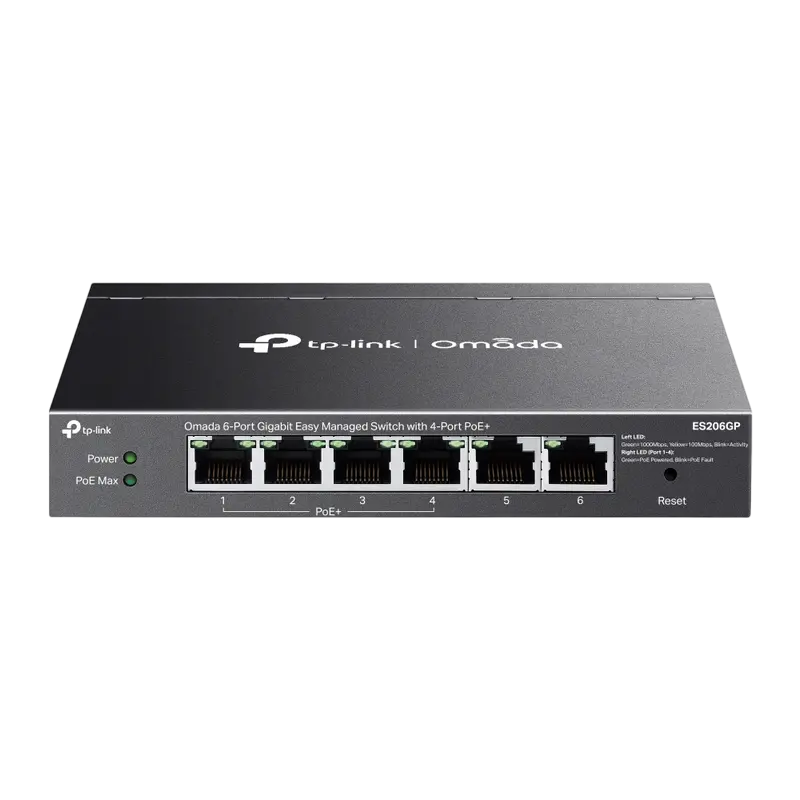 TP-LINK ES206GP switch PoE 65W 6 porturi