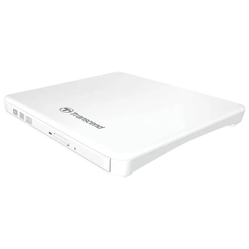 External Portable Slim 8x DVD-RW Drive Transcend "TS8XDVDS", White, (USB2.0), Retail