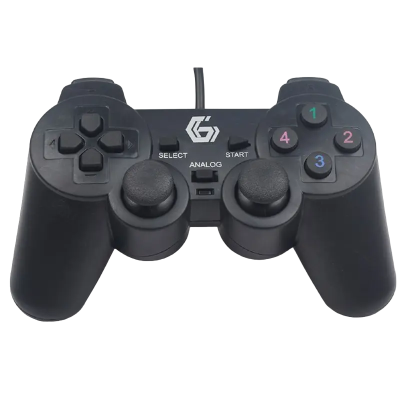 Gembird Gamepad GMB JPD-UDV-01, 4 axes, D-Pad, 2 mini joysticks, 10 buttons, Dual vibration, USB