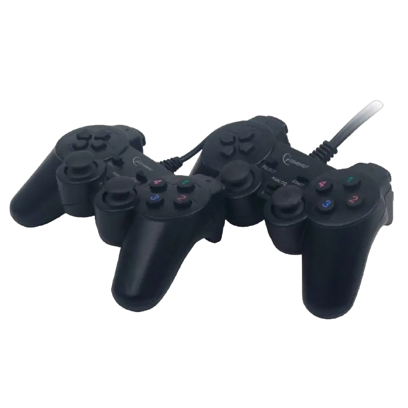 Gembird Gamepad Set GMB JPD-UDV2-01, 4 axes, D-Pad, 2 mini joysticks, 10 buttons, Dual vibration, USB