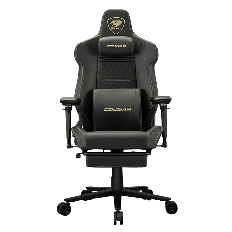 Gaming Chair Cougar Armor EVO M Black/Gold, User max load up to 160kg / height 160-195cm, Retractabl