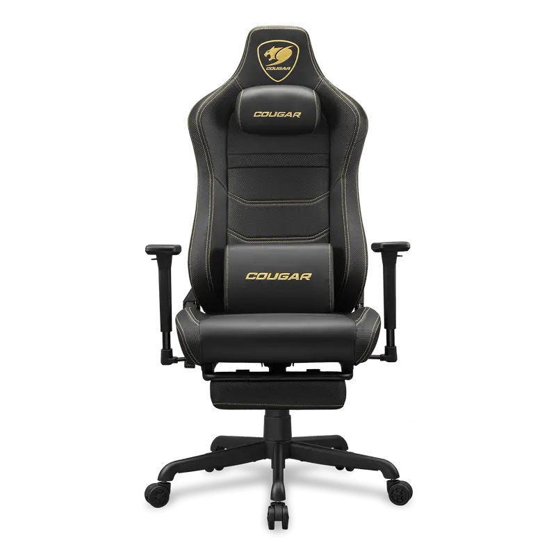 Gaming Chair Cougar Armor EVO S Black/Gold, User max load up to 120kg / height 145-180cm, Retractabl