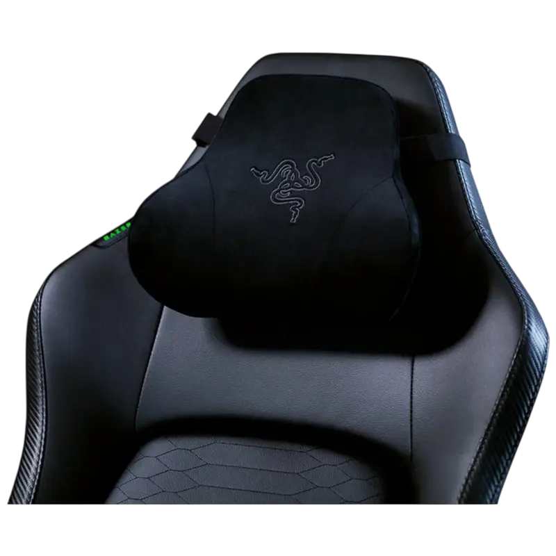 Scaun gaming Razer Iskur V2 Negru, piele PU, cotiere 4D, vedere posterioară