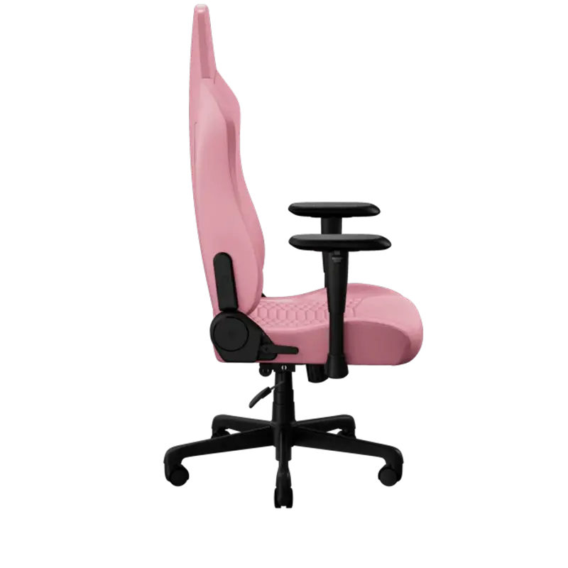 Scaun gaming Razer Iskur V2 X Quartz, textil, roz, vedere laterală